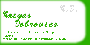 matyas dobrovics business card